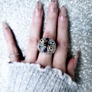 925 Multicolor Gemstone Ring Size 7 / SS fancy 15 Years Old